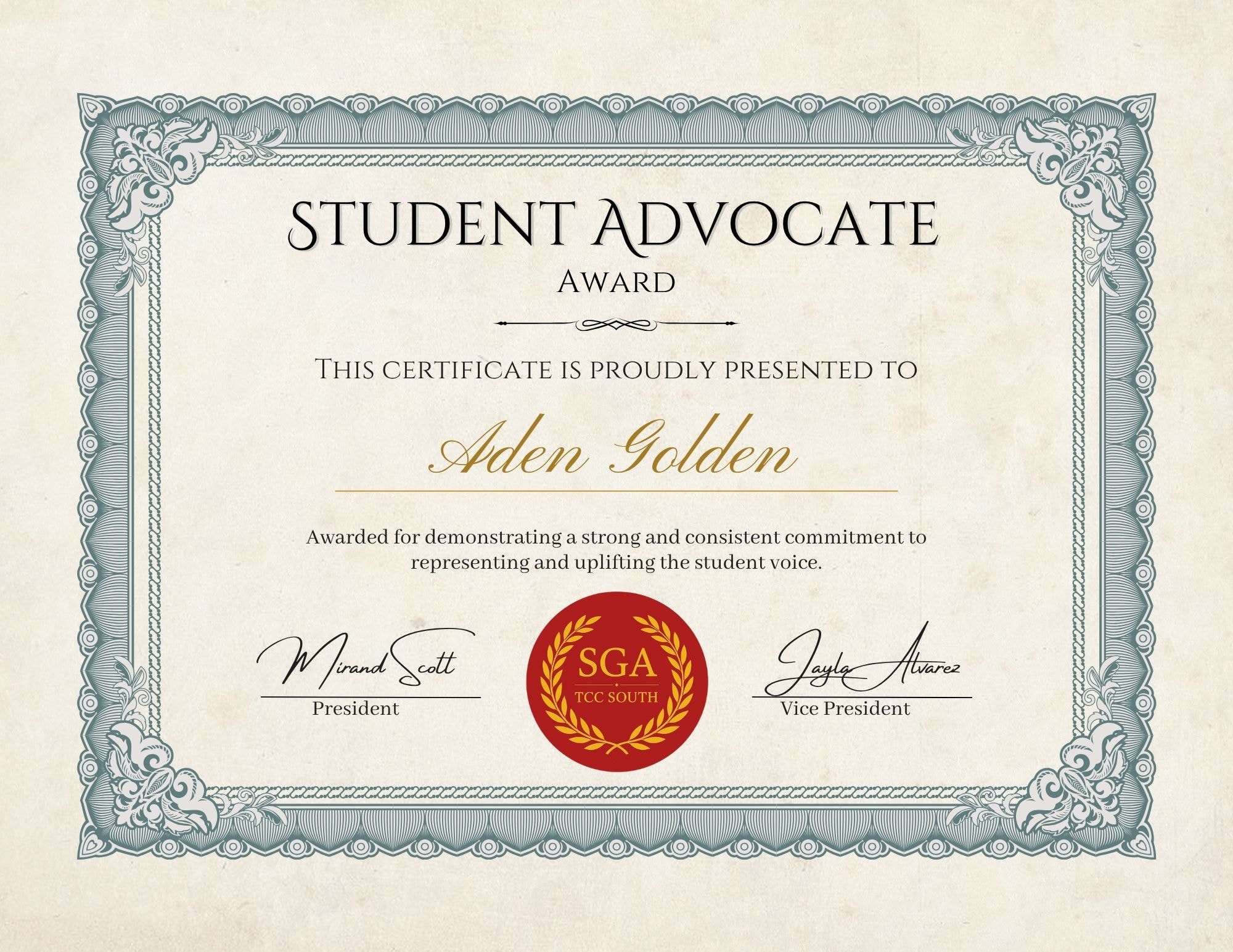 Student Advocate Award